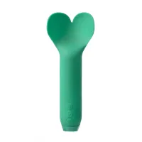 je joue amour green - wibrator z końcowką serca, silikonowy, 13,7 cm