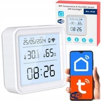 CZUJNIK TEMPERATURY I WILGOTNOŚCI TERMO-HIGRO TUYA SMART LIFE WIFI METEO
