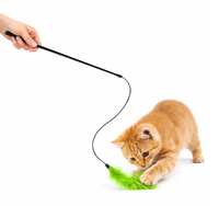 FEATHER Wędka BOA z prawdziwymi piórami zabawka dla kota 125 cm