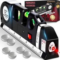 POZIOMICA LASEROWA Z MIARKĄ MIARĄ 250CM LASER KRZYŻOWY 3 LIBELKI