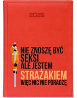KALENDARZ A5 2026 DZIENNY KSIĄŻKOWY PLANER Z NADRUKIEM DLA STRAŻAKA