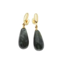 Kolczyki - Serafinit kropla w srebrze złoconym