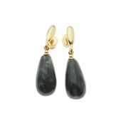 Kolczyki - Serafinit kropla w srebrze złoconym