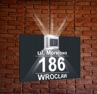 antracyt TABLICZKA ADRESOWA nierdzewna oświetlona numer domu dibond 40x30