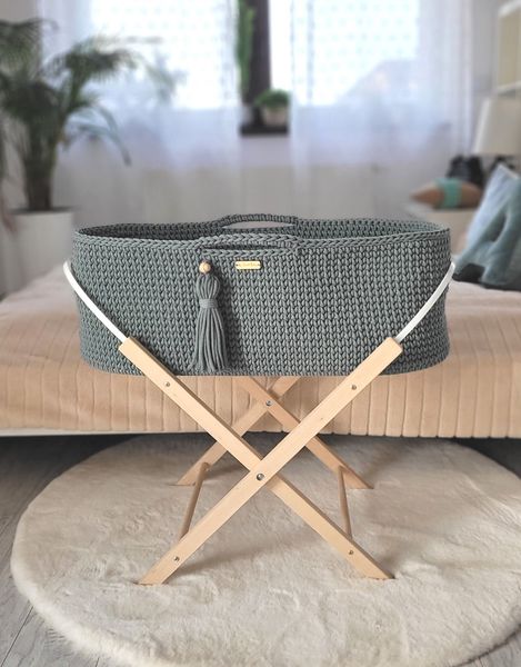 Kosz Mojżesza BOHO Handmade ze stojakiem - laurel zdjęcie 2