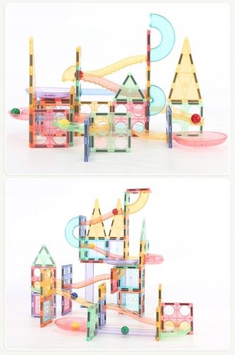 Klocki magnetyczne dla dzieci duże edukacyjne zestaw tor konstrukcyjny 158e na Arena.pl