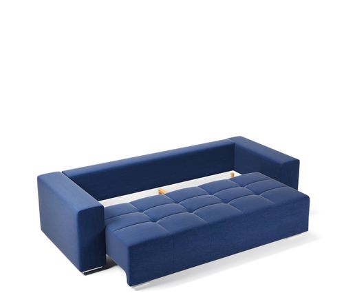 Duża Kanapa Rozkładana Sofa z Funkcją Spania i Pojemnikiem Hilton Beżowa na Arena.pl