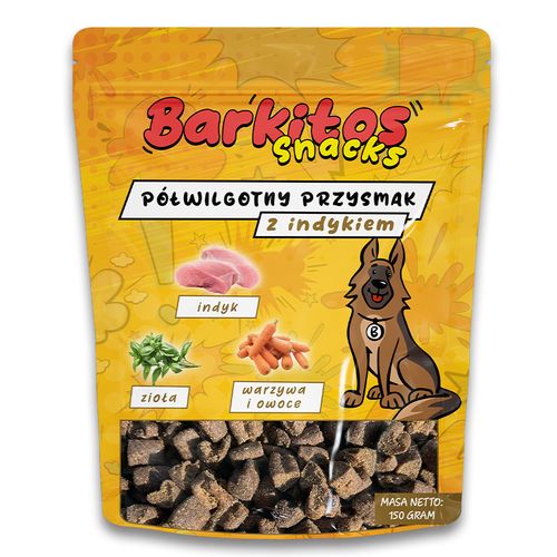 BARKITOS SNACKS Półwilgotny przysmak dla psów indyk 150g na Arena.pl