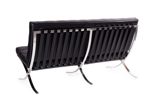 Sofa BARCELON czarna - skóra, chrom na Arena.pl
