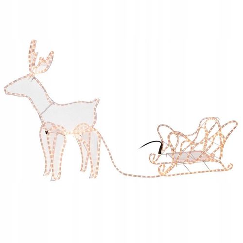 Renifer z Saniami 504 Led Zewnętrzny XXL ZAPRZĘG 230V Świecący Jelonek na Arena.pl