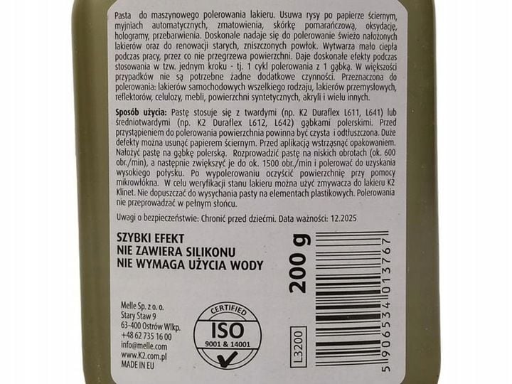 K2 MASNER POLERKA + 3X GĄBKI M14 +LUSTER Q1 Q3 Q5 zdjęcie 7