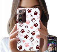 ETUI DO SAMSUNG NOTE 20 ULTRA - PSIE ŁAPKI NA BIAŁYM TLE, PIES, KOT, MIŚ