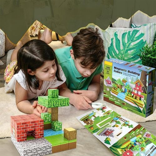 KLOCKI MAGNETYCZNE KLOCKI SZEŚCIANY 100PCS KREATYWNE ZABAWKI DLA DZIECI na Arena.pl