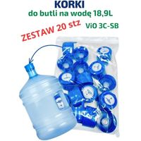 KORKI do butli na wodę 18,9L, ViO 3C-SB, ZESTAW - 20 szt, NIEBIESKI