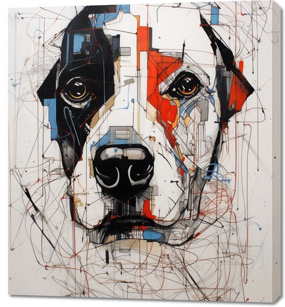 Obraz 90x100cm Przyrysowany Psiak zdjęcie 1