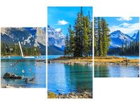 60CM 90 ZEGAR 3 ELEM JEZIORO MALIGNE ŚCIENNY