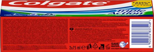 COLGATE TRIPLE ACTION PASTA DO ZĘBÓW 2X75 ML na Arena.pl