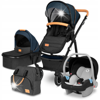 WÓZEK SPACEROWY 3w1 Spacerówka Gondola Fotelik + Osłonki Lionelo AMBER