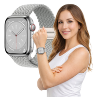 Pasek pleciony do Apple Watch 38mm 40mm 41mm opaska L szary bransoleta