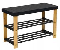 ŁAWKA BAMBUSOWA SIEDZISKO Z PÓŁKAMI SZAFKA REGAŁ DO ŁAZIENKI