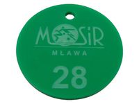 Brelok z plexi kolor zielony 5x5 cm, grubość 3mm - 50szt.