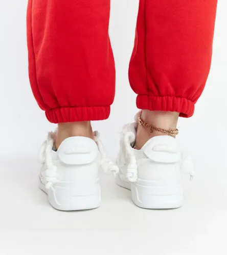 Białe sneakersy z materiałowymi wstawkami Melilot 41 na Arena.pl