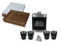 Kpl. piersiówka z lejkiem i 4 kieliszkami wzór 1