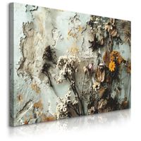 Obraz Ścienny Do Salonu Abstrakcja Suszone Kwiaty Beton Mural 90cm x 60cm