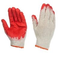 rękawice robocze wampirki polycotton+lateks czerw.