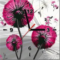 30CM 30CM ZEGAR ŚCIENNY OBRAZ DMUCHAWCE AMARANCIE DRUK PŁÓTNO