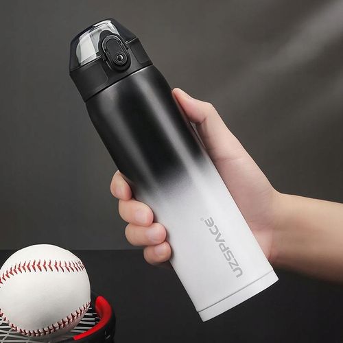 KUBEK TERMICZNY TERMOS DO KAWY HERBATY 500ML BUTELKA CZARNO-BIAŁA na Arena.pl