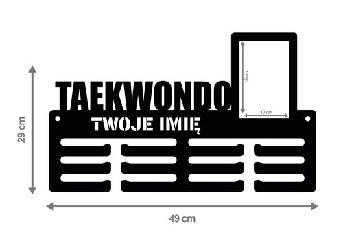 Wieszak na medale TAEKWONDO twoje imię dowolny tekst  379.3 na Arena.pl