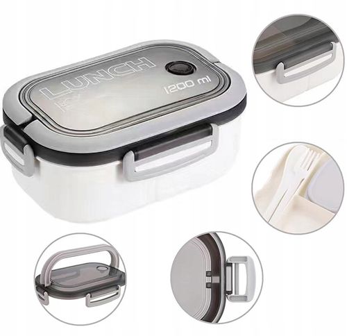 LUNCHBOX LUNCH BOX ŚNIADANIÓWKA POJEMNIK PUDEŁKO BOX Z PRZEGRÓDKAMI 1200ML na Arena.pl