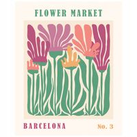 2 x Plakat 50x40 Kwiaty minimalizm nowoczesny miasta Barcelona BOHO 12 WZOR