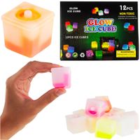 TG53193 KOSTKI LODU świecące kolorowe FLUO 12szt kostka ice