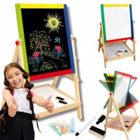 TABLICA EDUKACYJNA DLA DZIECKA KREDOWA MAGNETYCZNA STOJĄCA DWUSTRONNA XXL