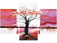 90X60CM OBRAZ OBRAZ WIELKIE SZEROKIE DRZEWO TRZY OBRAZY