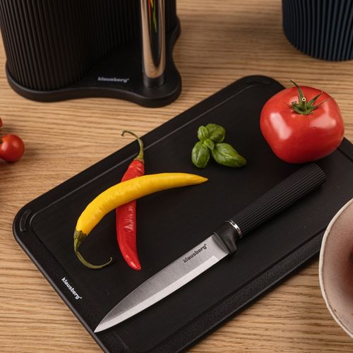 zestaw noży w stojaku z deską i chwytem na ręcznik klausberg kb-7977 na Arena.pl