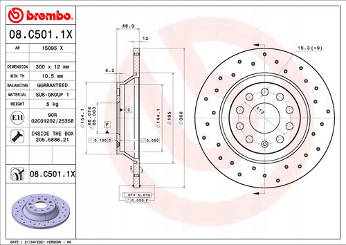 TARCZA HAM TYL 300X12 P XTRA BREMBO na Arena.pl