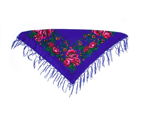 Chusta ludowa 70x70 cm - chabrowa na Arena.pl