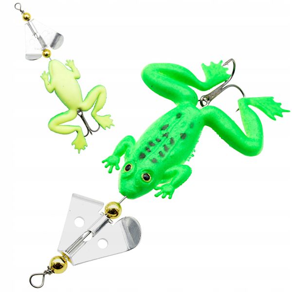 Błystka obrotowa 7,9 g blaszka spinningowa z żabą zdjęcie 1
