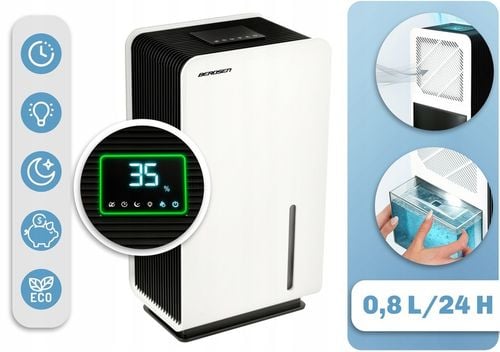 OSUSZACZ POWIETRZA POCHŁANIACZ WILGOCI 64W HEPA 34dB TIMER LED Berdsen na Arena.pl