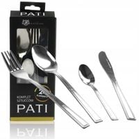 ZESTAW SZTUĆCÓW PATI POŁYSK 24 EL ZE STALI NIERDZEWNEJ NOŻE ŁYŻKI WIDELCE