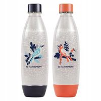 SodaStream Butelki na wodę Fuse Free Birds czarna i koralowa, 2x1l