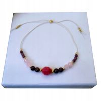 Bransoletka Kwarc Rubin Granat Rodochrozyt Miłość Harmonia WALENTYNKI