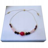 Bransoletka Kwarc Rubin Granat Rodochrozyt Miłość Harmonia WALENTYNKI