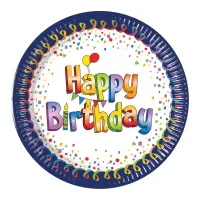 talerze papierowe happy birthday 23cm 8 szt.