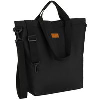 duża, czarna shopperka damska zamykana suwakiem z kieszonką