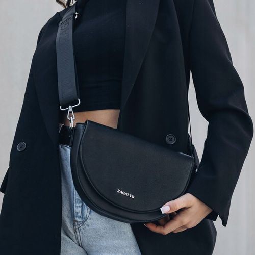 Torebka damska ekoskóra półksiężyc półokrągła crossbody pasek ZAGATTO na Arena.pl