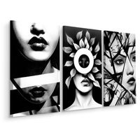 3x Obraz Do Sypialni Salonu Set Abstrakcja Portret Kobiety 60cm x 120cm